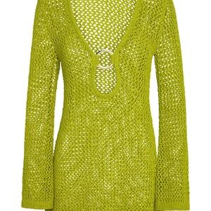 Monday Swimwear MONTEGO MINI DRESS - CHARTREUSE PETIT CROCHET